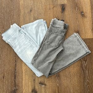 2 pairs H&M girls light denim and grey jeans size 8-9